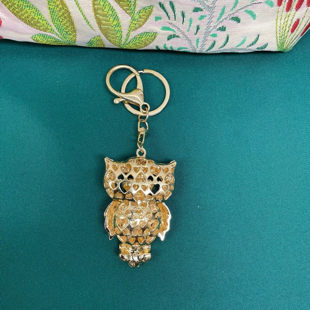 Pink and Gold Owl Bag Charm 💖 - Picture 3 of 3
